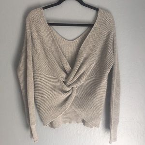 Grey Knot Back Sweater